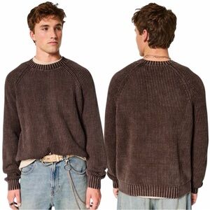 Hollister Boxy Fit Brown Crewneck Sweater